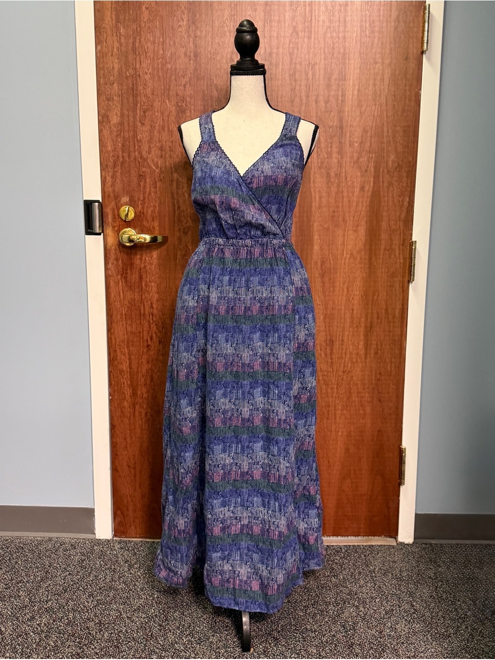 Universal Thread Blue Patterned Maxi Wrap Dress